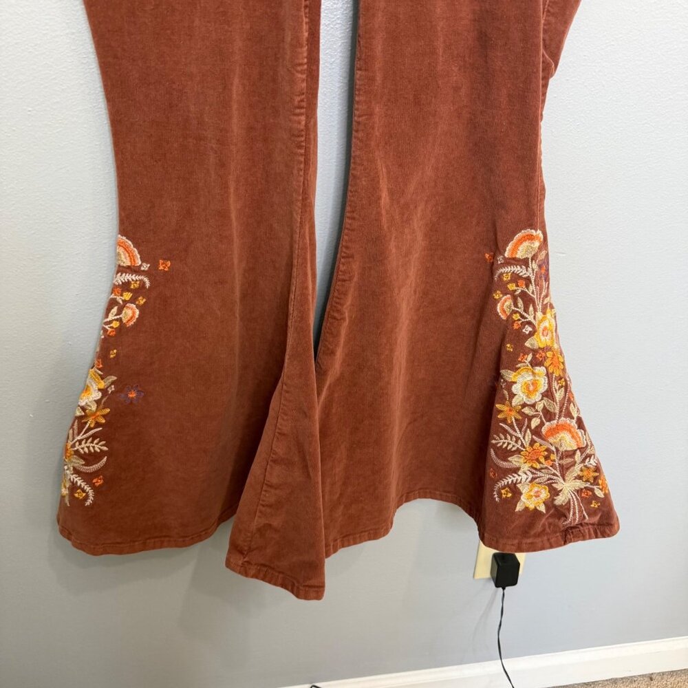 ARULA ALTAR'D STATE embroidered brown flare corduroys size 16 - Picture 6 of 9